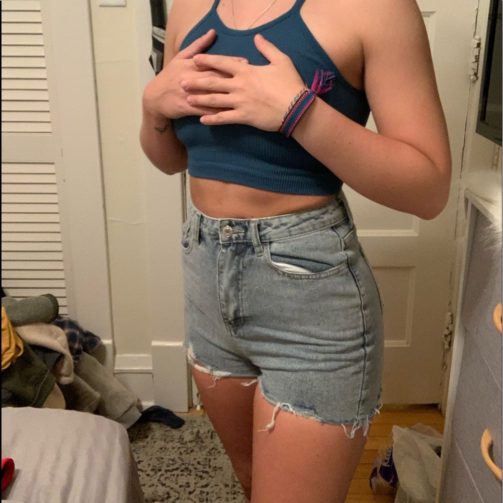 Grey washed Jean Shorts
